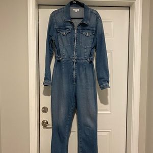 Good American Long-Sleeved Denim Jumpsuit